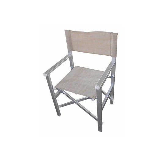 Sedia pieghevole da regista in alluminio e tessuto Tortora mod. Siena