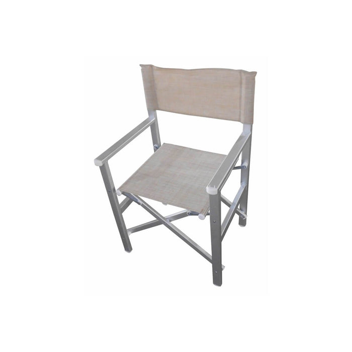 Sedia pieghevole da regista in alluminio e tessuto Tortora mod. Siena
