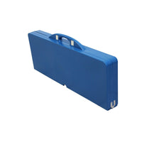 Set pieghevole tavolo blu con 4 sgabelli struttura in acciaio e gambe in alluminio