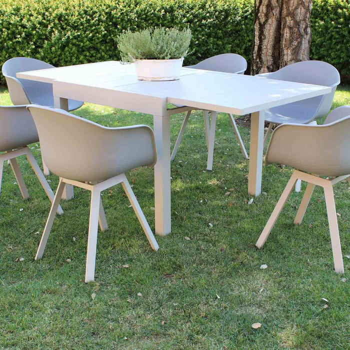 Tavolo allungabile in alluminio 90/180x90x75h cm colore Tortora mod. Hawaii