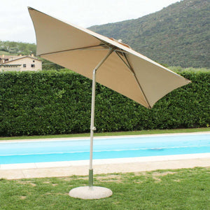 Ombrellone da giardino 2x2 in alluminio con telo in poliestere Tortora palo Tortora antivento mod. Nice