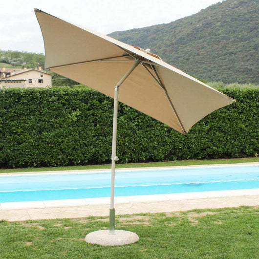 Ombrellone da giardino 2x2 in alluminio con telo in poliestere Tortora palo Tortora antivento mod. Nice