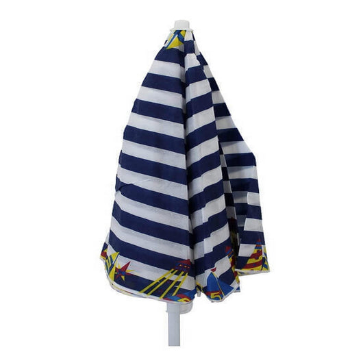 Ombrellino da spiaggia camping ø 1 5 con telo in TNT Rigato colori assortiti palo Bianco con custodia mod. Playa