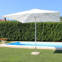 Ombrellone da giardino 3x3 con telo in poliestere Bianco palo Bianco antivento mod. Brian