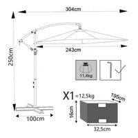 Ombrellone da giardino 2 5x2 5 con telo in poliestere Ecru palo Antracite antivento mod. Almeria