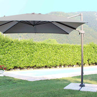 Ombrellone da giardino 3x3 con telo in poliestere Grigio palo Nero antivento mod. Newton