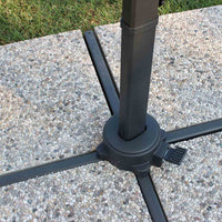 Ombrellone da giardino 3x3 con telo in poliestere Grigio palo Nero antivento mod. Newton