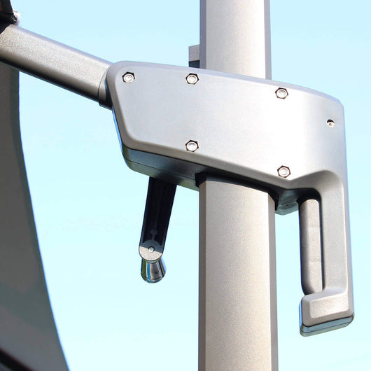 Ombrellone da giardino 3x3 con telo in poliestere Ecru palo Nero antivento mod. Newton