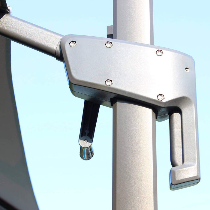 Ombrellone da giardino 3x3 con telo in poliestere Ecru palo Nero antivento mod. Newton