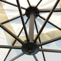 Ombrellone da giardino 3x3 con telo in poliestere Ecru palo Nero antivento mod. Newton