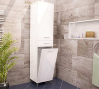 Colonna con cesto porta biancheria di colore Bianco lucido mod. Pure