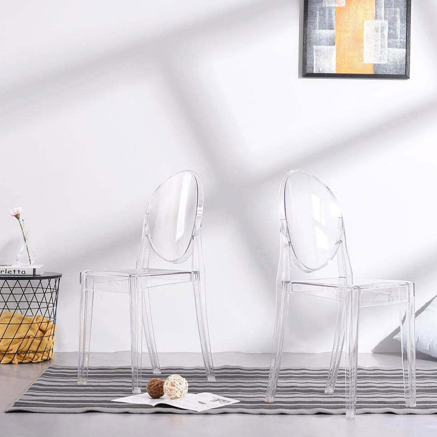 Sedia moderna Trasparente in Policarbonato Mod. Louvre