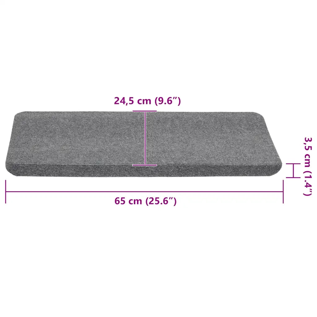 Tappetini Autoadesivi per Scale 30 pz | Gradini per Scale Grigi 65x24,5x3,5 cm