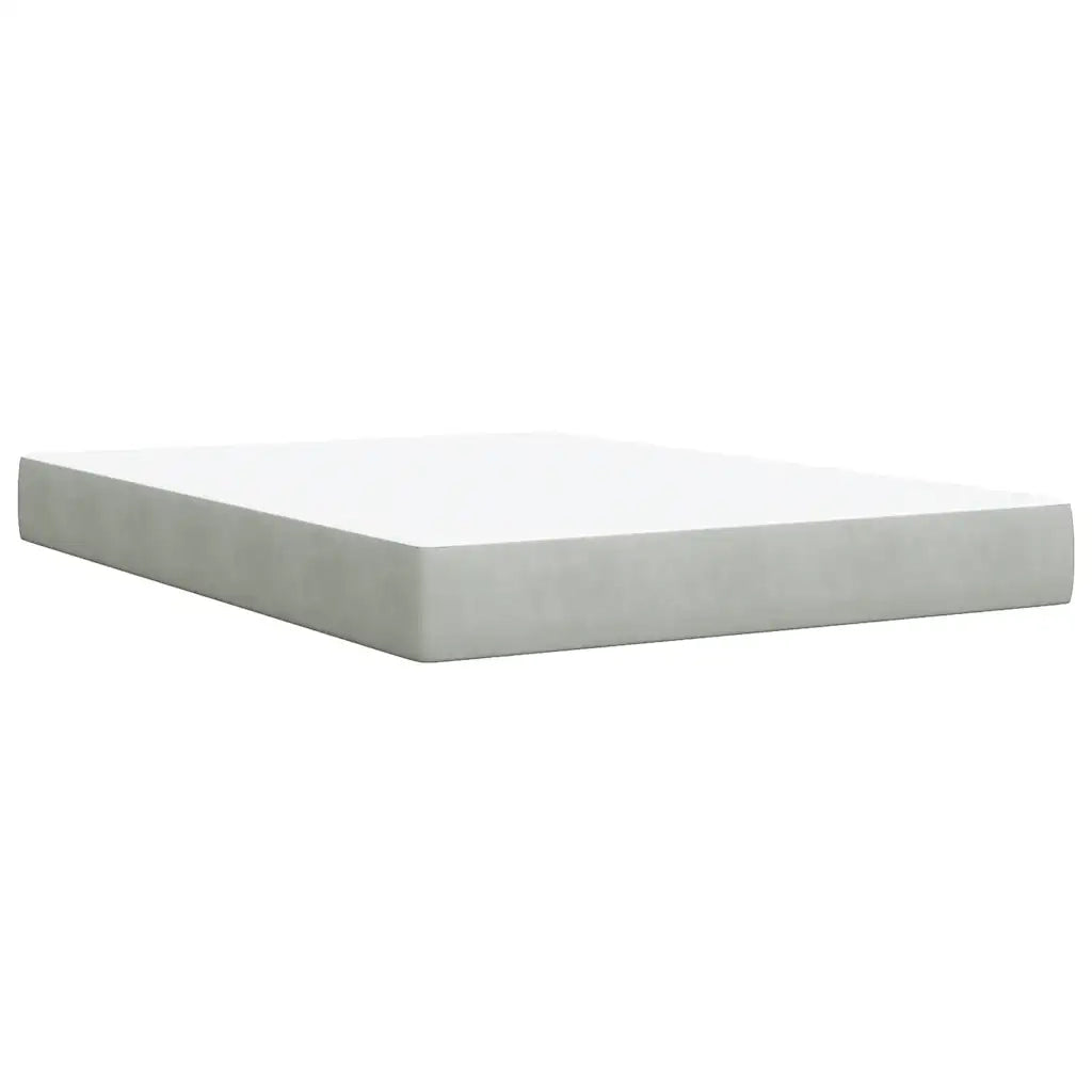 Giroletto a Molle con Materasso Grigio Chiaro 140x190cm Velluto 3287746