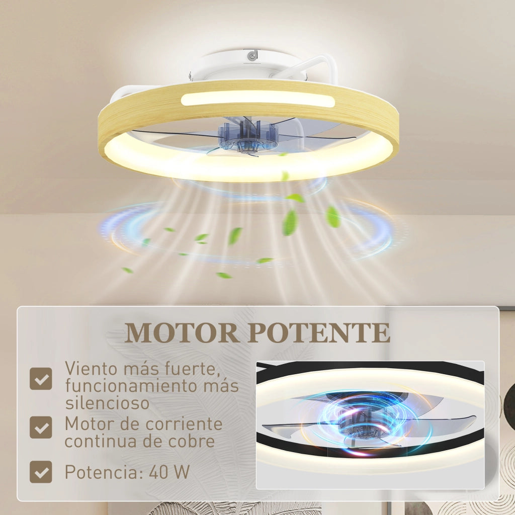 Ventilatore a Soffitto con Luce LED 40W ¨C zephmum ¨C 6 Velocit¨¤ 3 Colori Telecomando