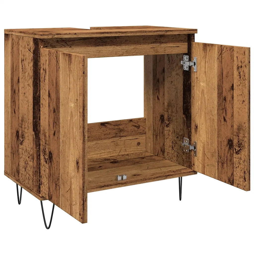 Mobile da Bagno Legno Vecchio 58x33x60 cm in Truciolato