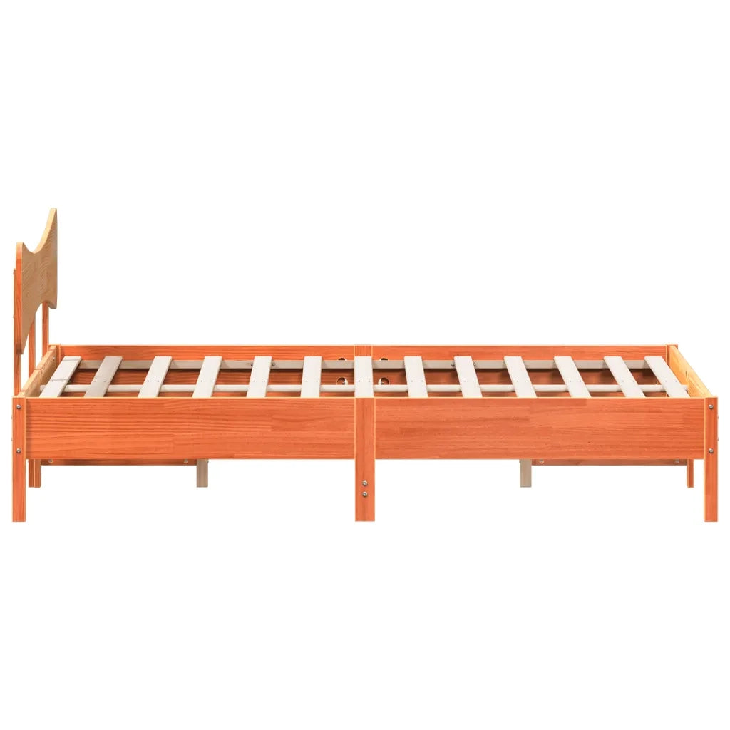 Giroletto senza Materasso Marrone Cera 200x200 cm Legno di Pino 3328222