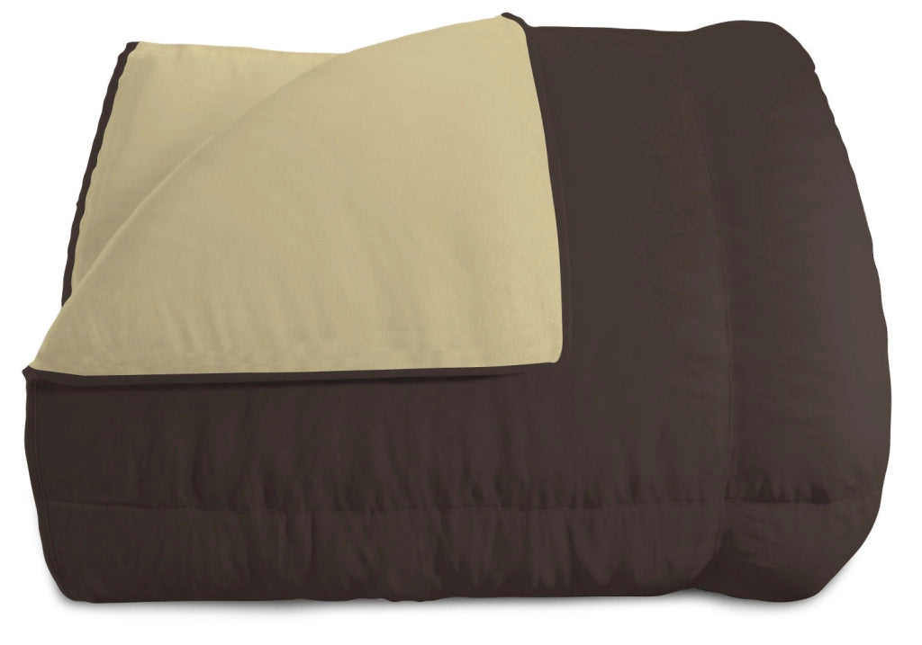 Trapunta Invernale 1 Piazza e Mezzo Doubleface 300gr Marrone/Panna