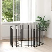 Cancello per cani 6 pcs Nero 80 x 80 cm Acciaio zincato 892007