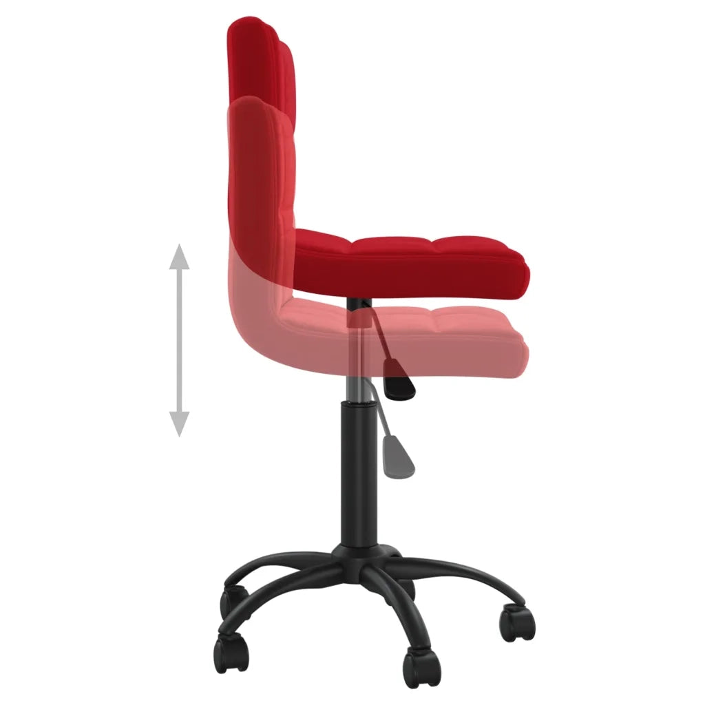 Sedia Girevole da Ufficio Rosso Vino in Velluto 334362