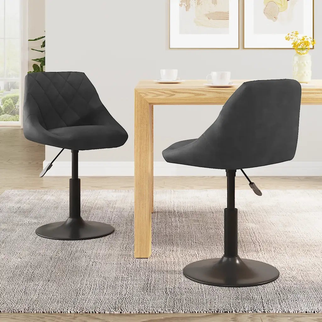 Sedie da Pranzo Girevoli 2 pz Nere in Vellutocod mxl 71393