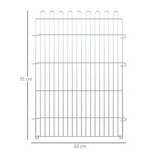 Barriera estensibile a forbice in acciaio con porta e 8 pannelli per cuccioli da esterno argento 63 × 60 cm
