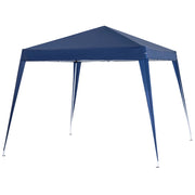 Gazebo Pieghevole da Giardino  con Struttura  Antivento 2,4x2,4m in Acciaio e Corde Blu