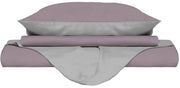 Copripiumino Matrimoniale con Sacco e Federe Doubleface Rosa Antico/Grigio Chiaro