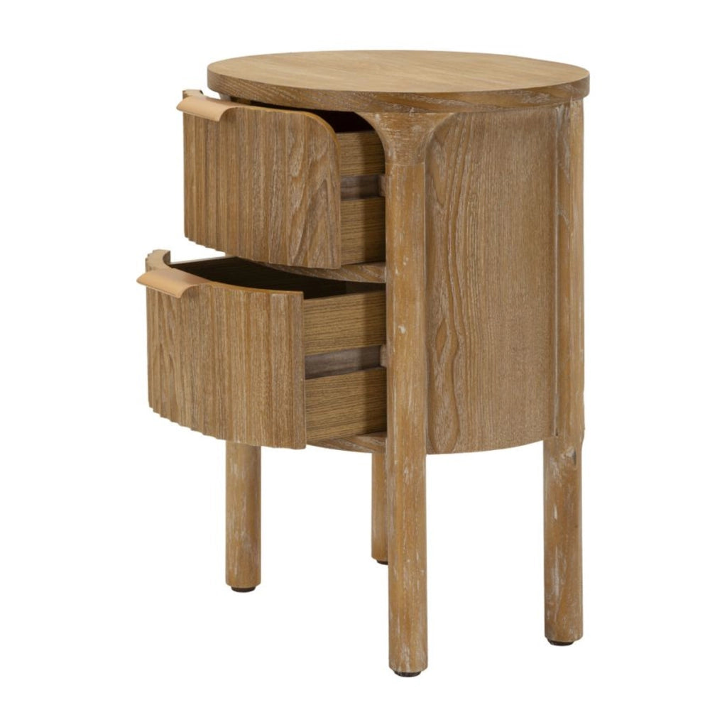 Comodino Goteborg in legno abete naturale con cassetti 38x34x52 cm