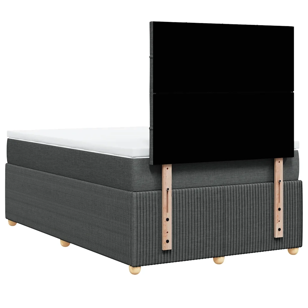 Giroletto a Molle con Materasso Grigio Scuro 120x190cm Tessuto