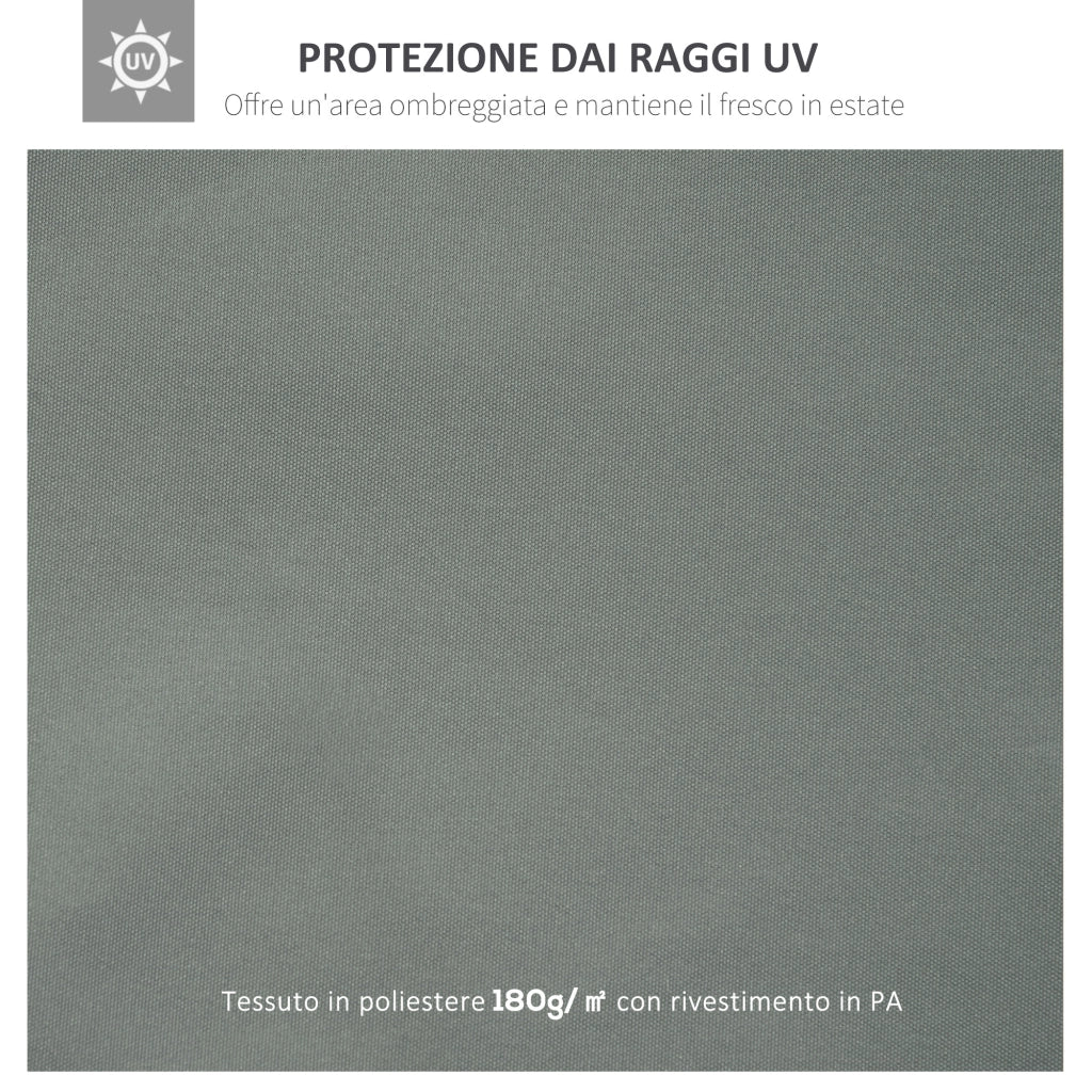 Copertura per Gazebo 2 Livelli ¨C Zephmum ¨C Poliestere 4x3 m Grigio Scuro