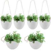 Set di 6 vasi da parete in ceramica, 9 x 9,5 cm, vasi da fiori da appendere, contenitori per piante da appendere, vasi da fiori per parete, contenitori per piante da appendere, supporto per piante da appendere per stanza, balcone e giardino.