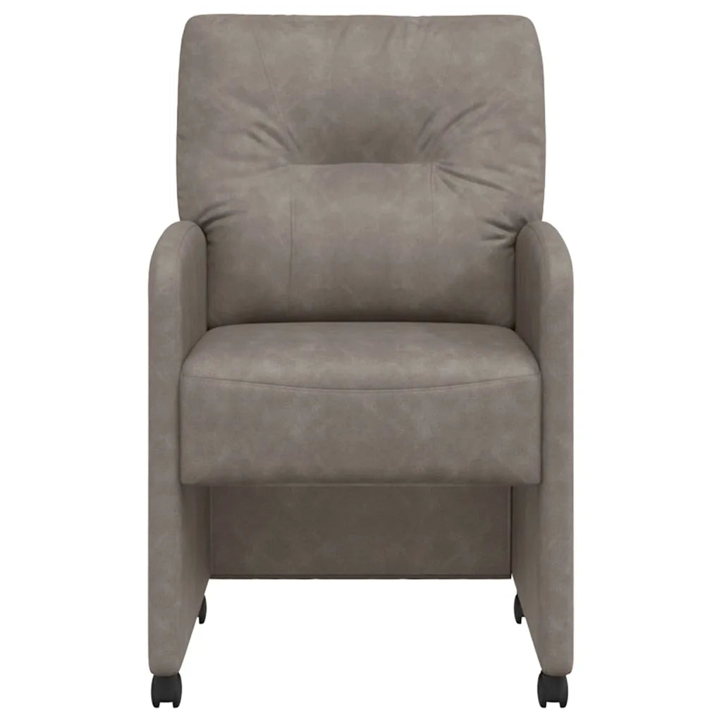 Sedie da Pranzo con Ruote 2 pcs Grigio 57 x 67 x 95 cm