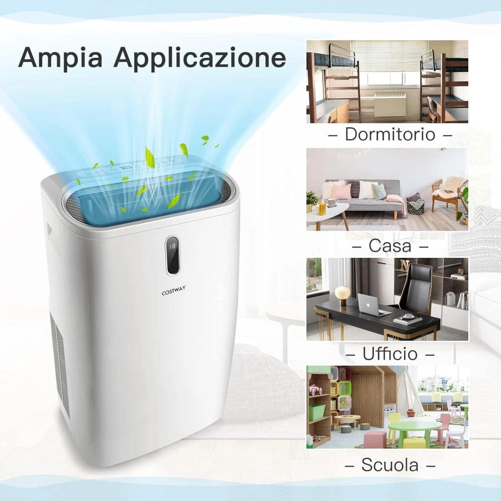 Condizionatore Portatile Caldo e Freddo, 16000BTU/4,7 kW, 5 in 1 Con Raffreddamento, Ventola, Riscaldamento, Deumidificazione e Modalità Notturna, 24H Timer, R290 (16000BTU|35m²+)