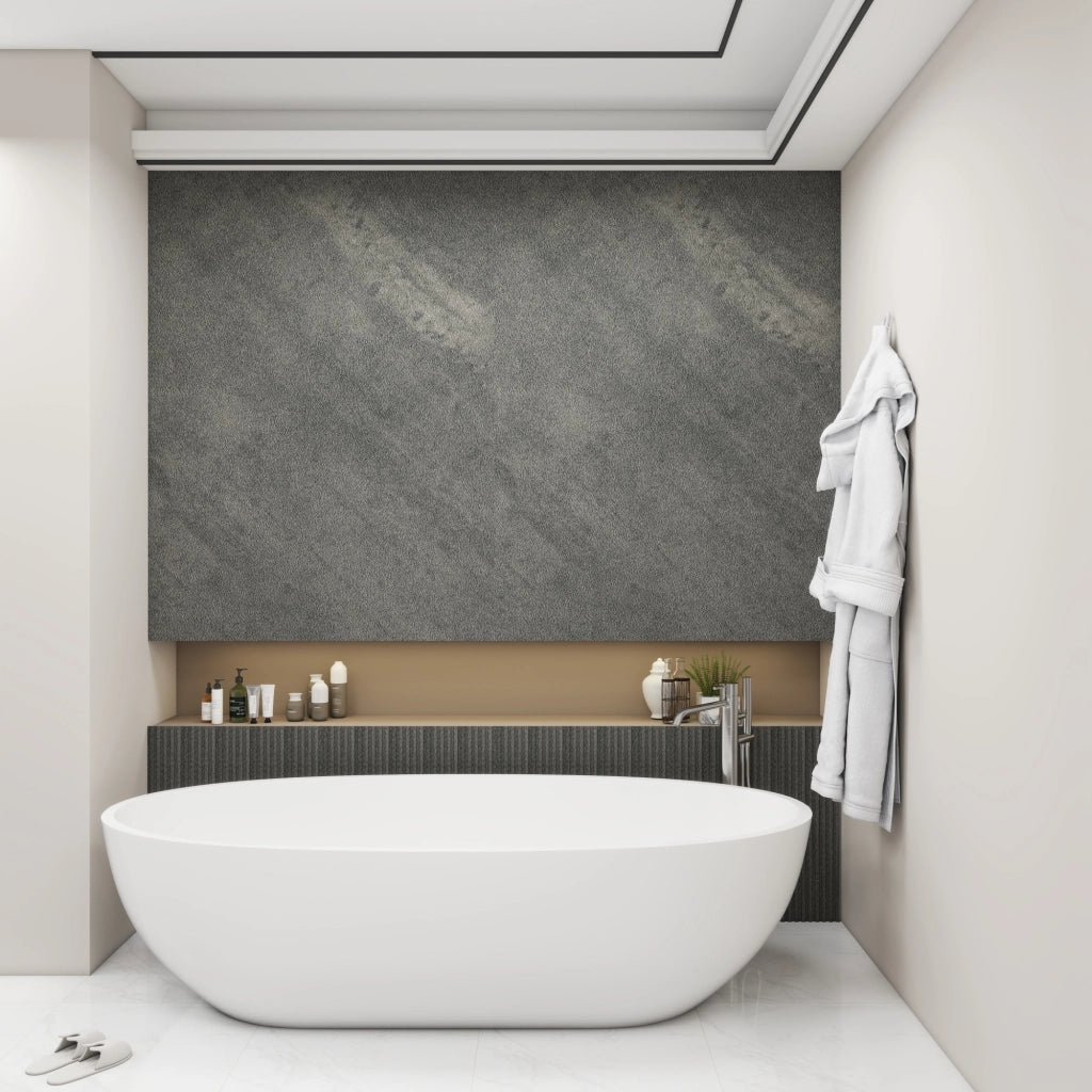 Set Bladel di 4 Pannelli Decorativi in PVC per Parete - Effetto Pietra Grey Stone [neu.haus]