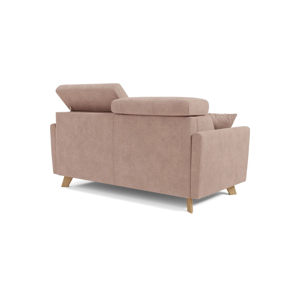 Francy Divano letto matrimoniale con poggiatesta regolabili in tessuto impermeabile e smacchiabile T17 160 cm (mat. 120x197) rosa