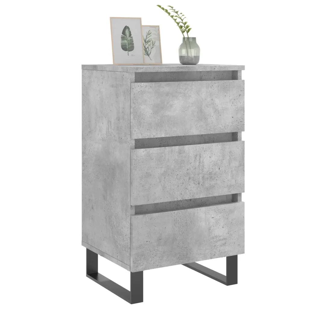 Comodini 2 pz Grigio Cemento 40x35x69 cm in Legno Multistratocod mxl 82041