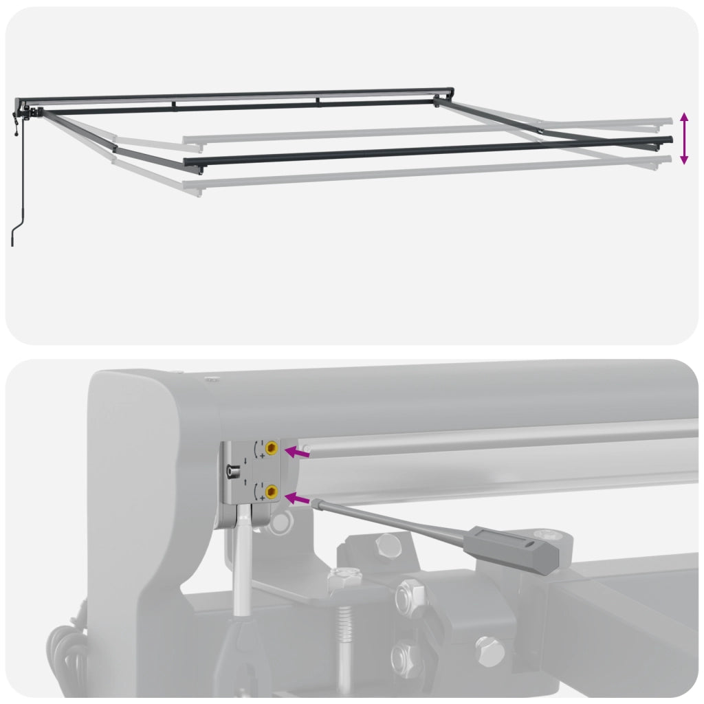 Struttura Tenda Elettrica Semi-Cassettata Rettangolare in Metallo