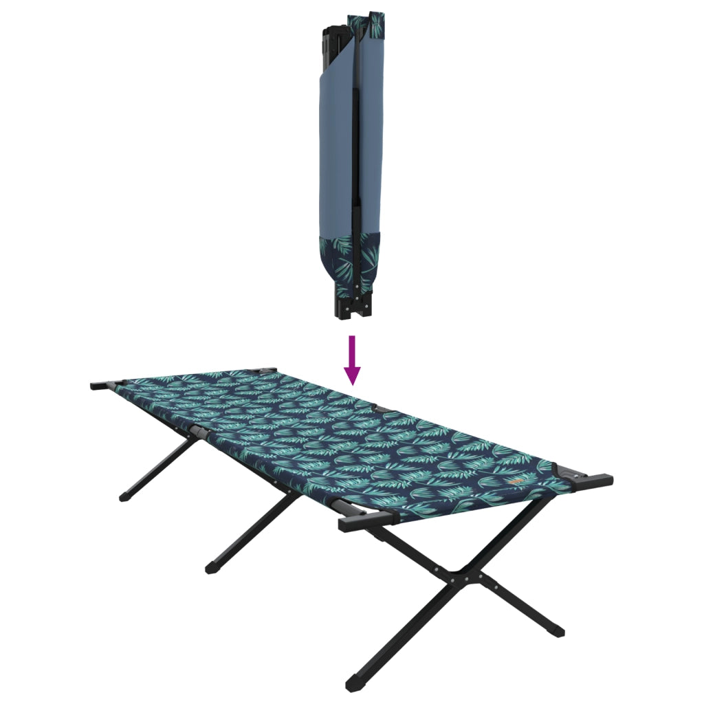 Lettini Pieghevoli 2 pcs con Borsa a Tracolla Motivo a Foglia Tessuto Oxford 600D