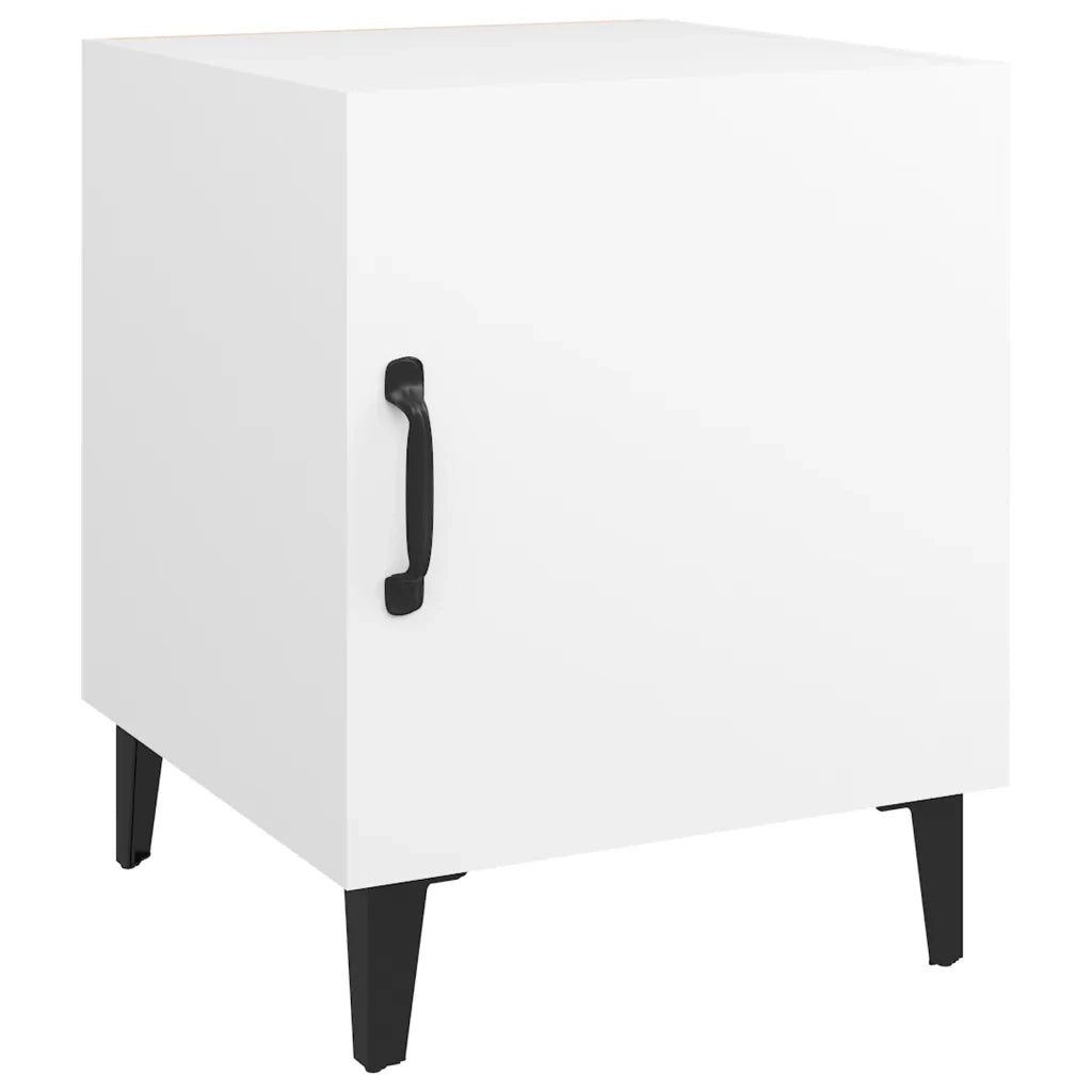 Comodini 2 pz-Set di 2 Tavolino da notte Bianchi in Legno Multistrato 217919