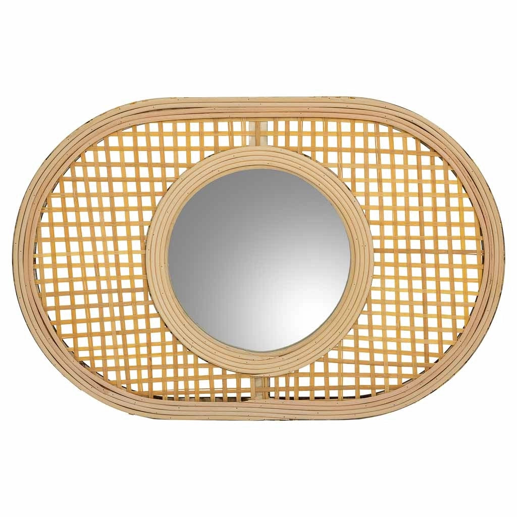 Specchio in bambù marrone 42x28x1h
