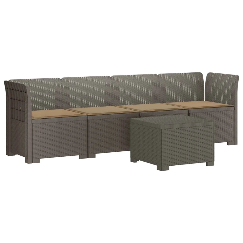 Divano da Giardino a 4 Posti con Cuscini in Stile Rattan PP 3443868