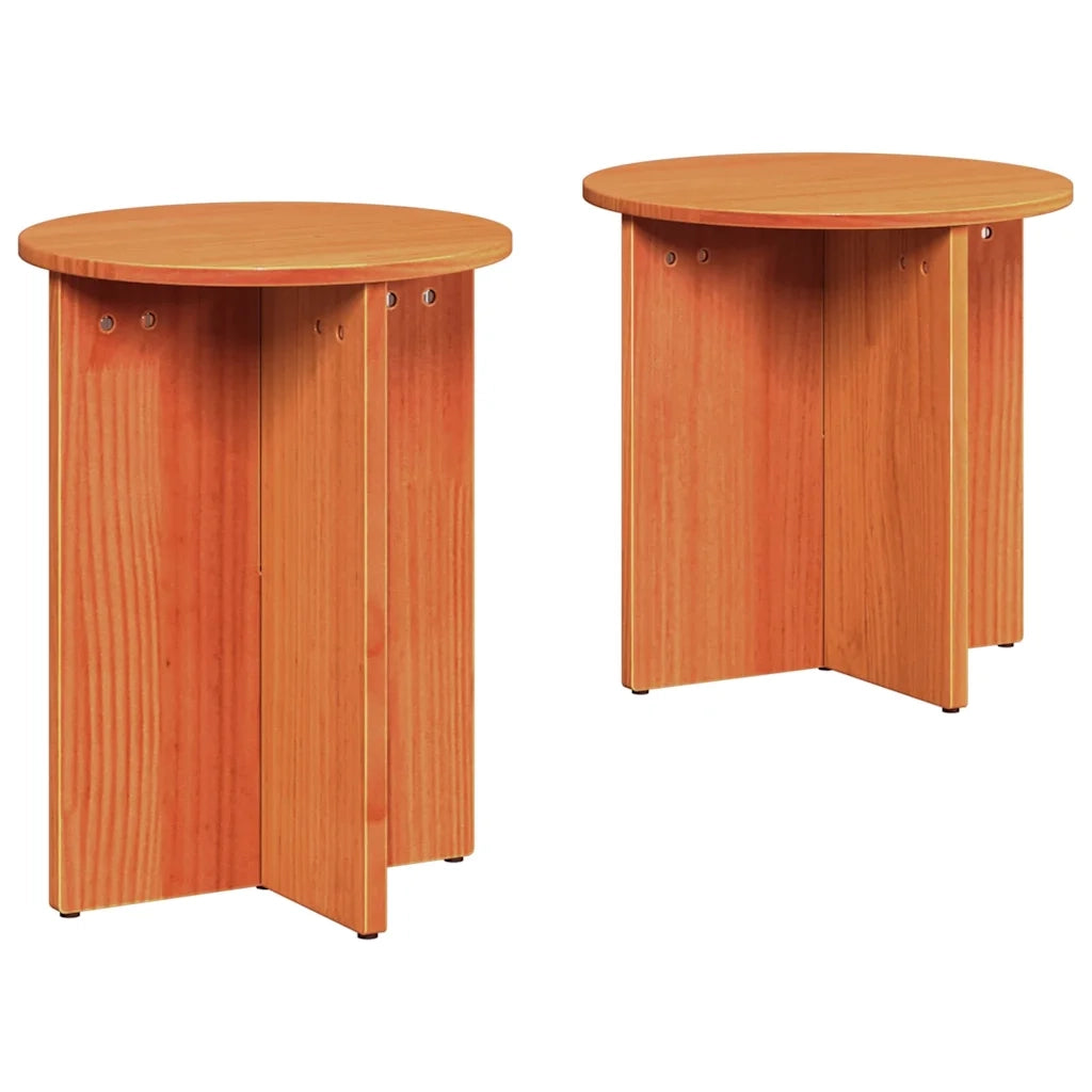 vidaXL Tavolino da salotto 2 pcs Cera marrone 41.5 x 41.5 x 41 cm