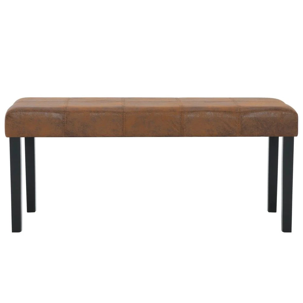 Panca/pouf/sgabello/panca per mobili 106 cm in pelle scamosciata sintetica marrone 3002199