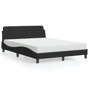 Letto con Materasso-Struttura Letto con Materasso Dover Nero 140x190 cm in Velluto
