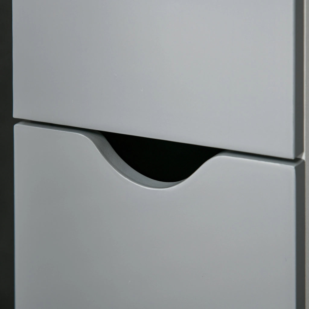 Colonna Bagno con Ripiani e Armadietti ¨C zephmum ¨C Legno Bianco Grigio 15.2x29.8x118 cm