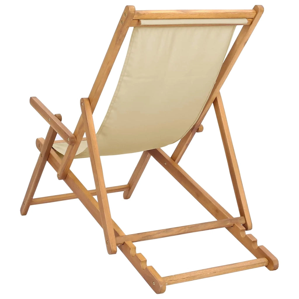 Sedia da spiaggia Beige Legno di teak solido