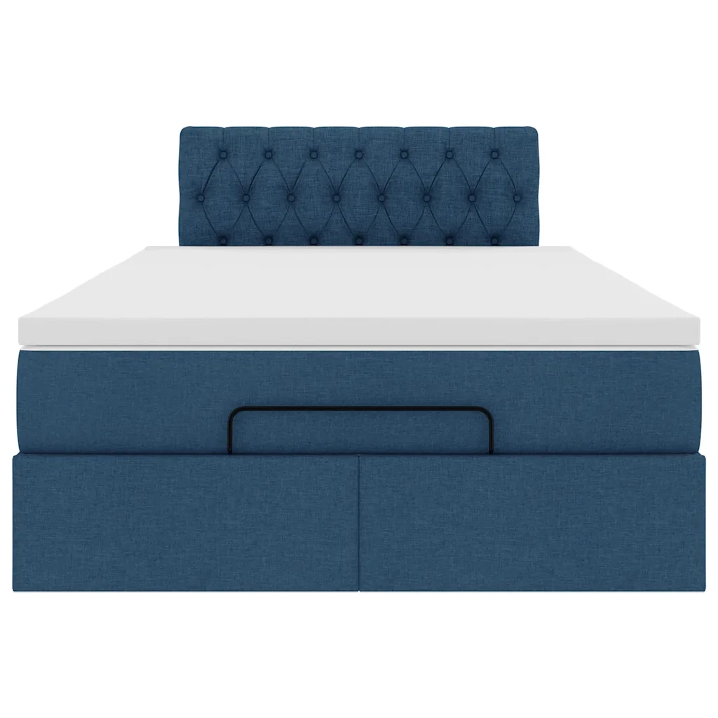 Pouf Letto con Materasso Blu 120x200 cm in Tessuto 3311538