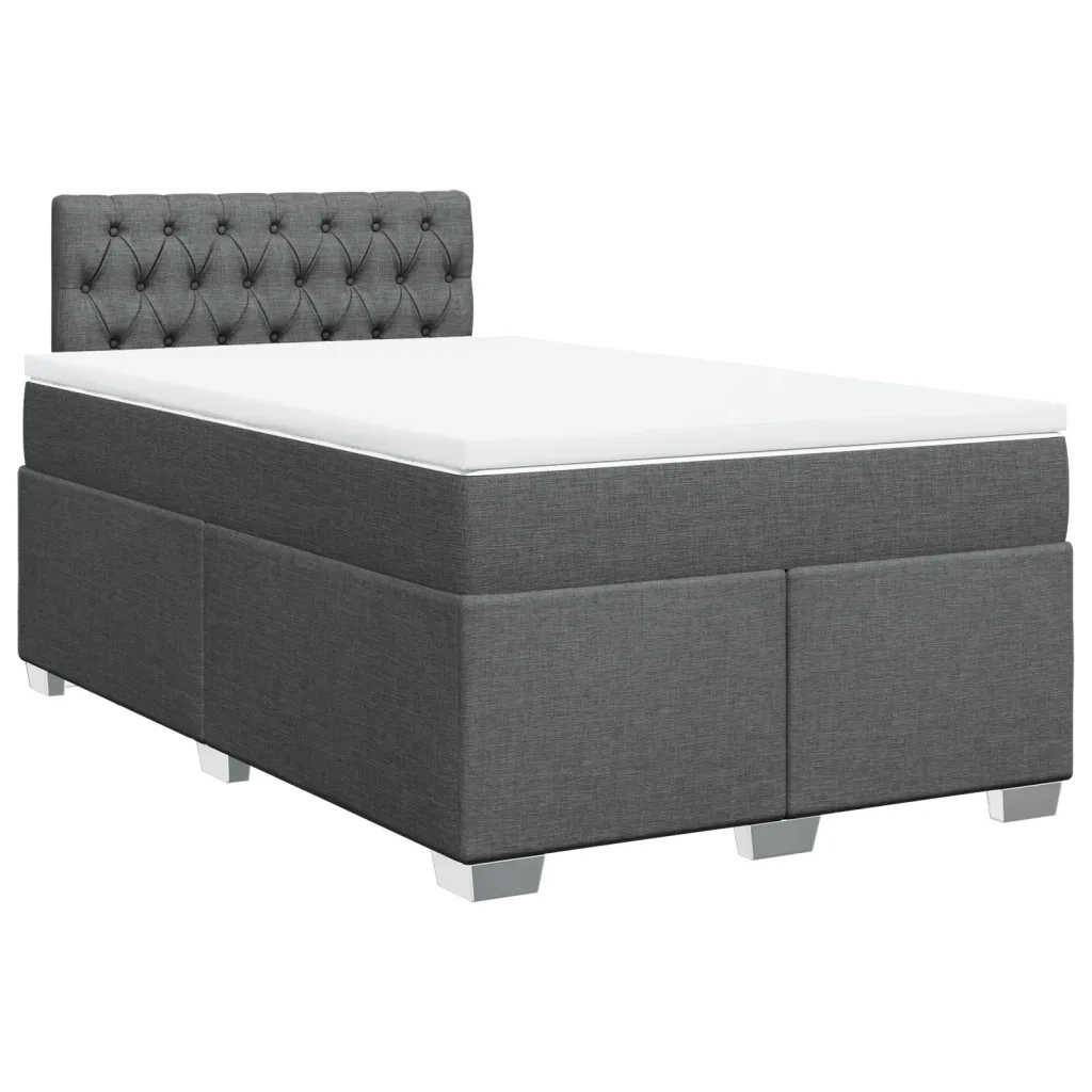 Giroletto a Molle con Materasso Grigio Scuro 120x200 cm Tessuto 3285863