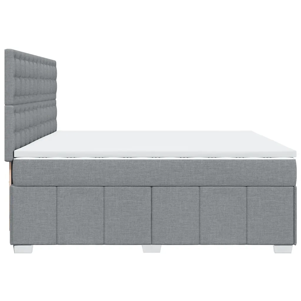 Giroletto a Molle con Materasso Grigio Chiaro 200x200cm Tessuto 3294089
